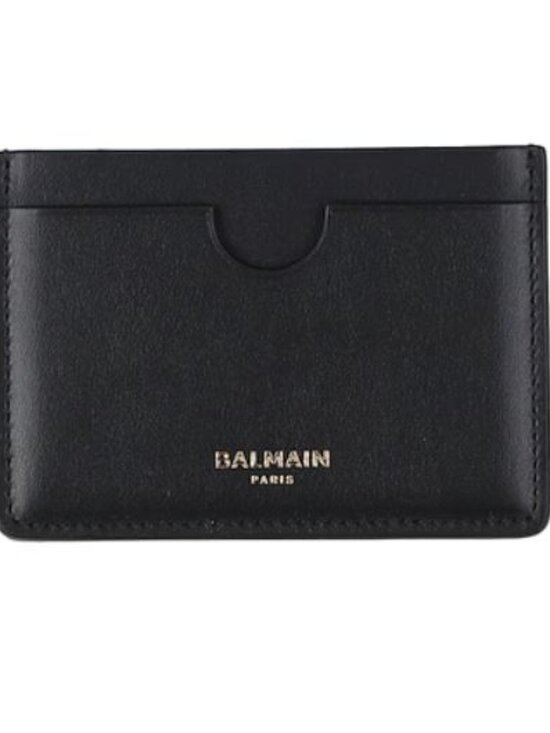 Balmain Accessories - BALMAIN Leather Cardholder Black